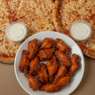 2 LG CHEESE PIZZAS & 20 WINGS DEAL