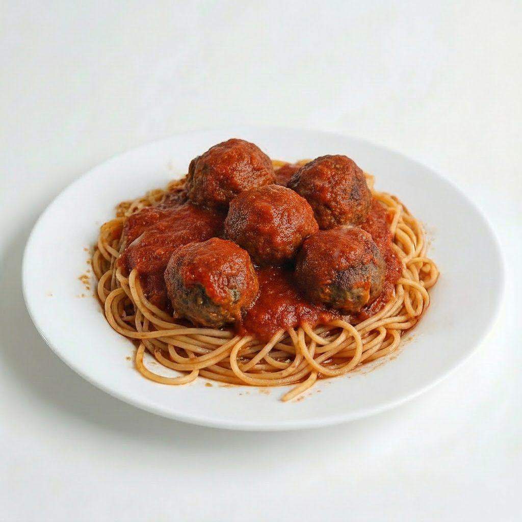 SPAGHETTI WITH MEATBALLS.