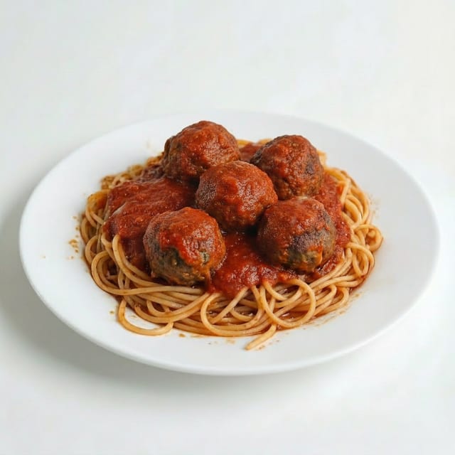 SPAGHETTI WITH MEATBALLS.