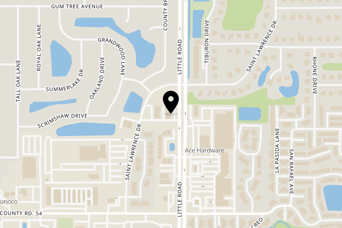 Map showing the location of Sam's New York Pizza on 4209 Little Rd in New Port Richey